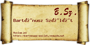 Bartánusz Szólát névjegykártya